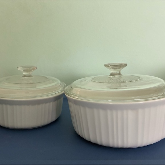 Corningware Other - Corning Ware French White Round  2 1/2 and 1 1/2 Qt Casserole Dishes with Lids
